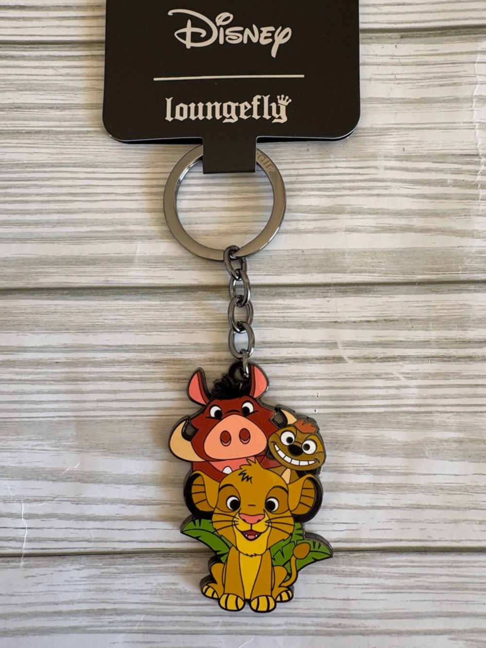 🦁Loungefly Disney The Lion King Simba Timon Pumbaa Stacking Keychain